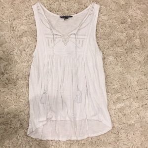 American Eagle White Flowy Tank